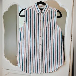 Solutions Original Striped Vest Button Down
